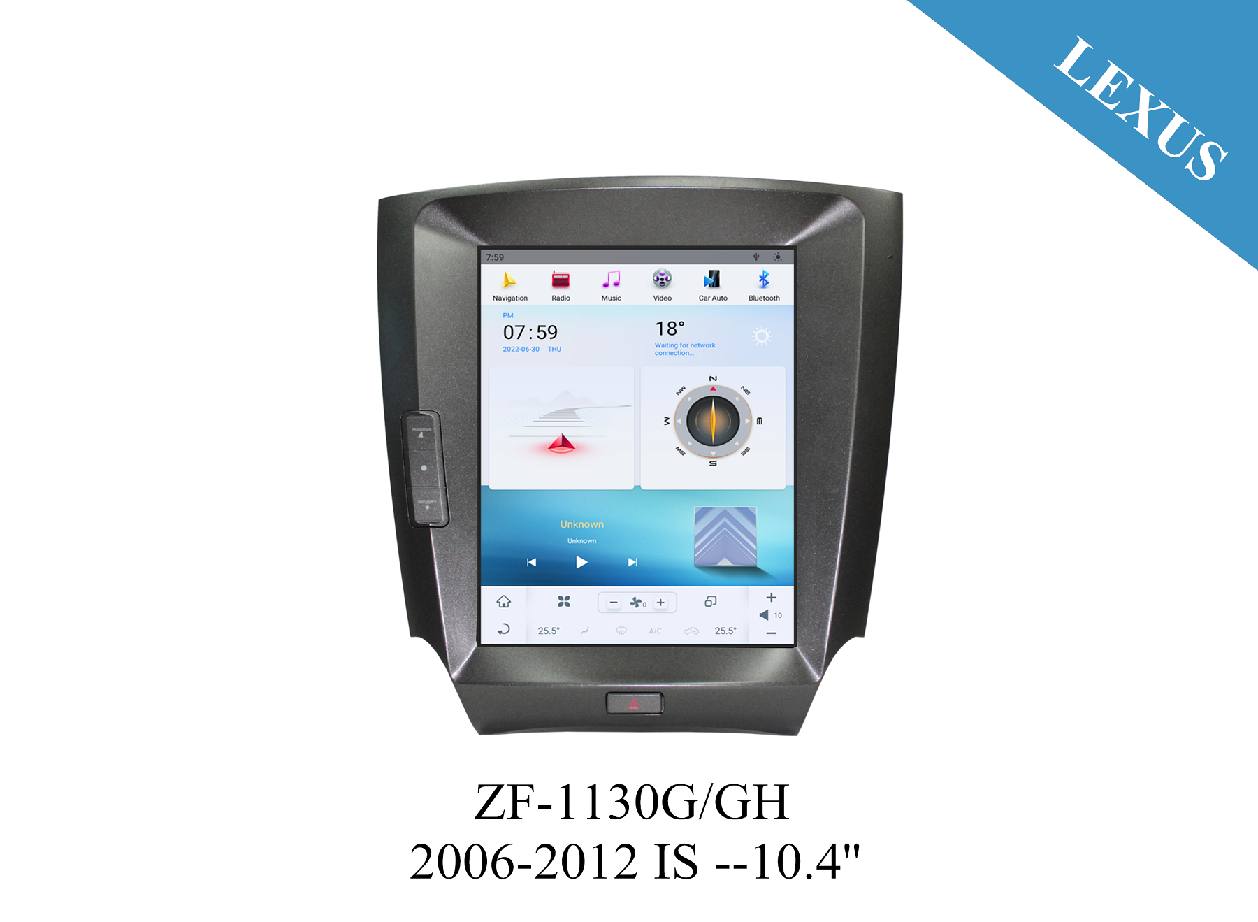 Lexus 2006-2012 IS 10.4 inch Tesla Style Apple CarPlay Android Radio Upgrade